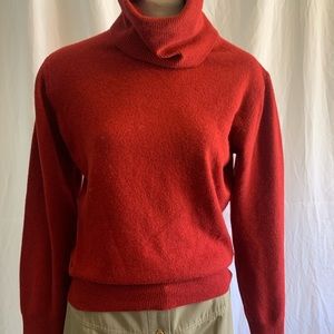 Vintage Maroon turtleneck sweater 80s lambswool M
